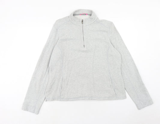 Marks and Spencer Womens Grey Cotton Pullover Sweatshirt Size 18 Zip