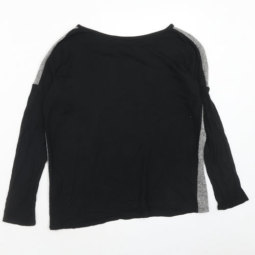 Young Dimension Girls Black Viscose Basic T-Shirt Size 12-13 Years Boat Neck Pullover