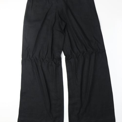 Full Circle Womens Black Linen Trousers Size 28 in Regular Zip