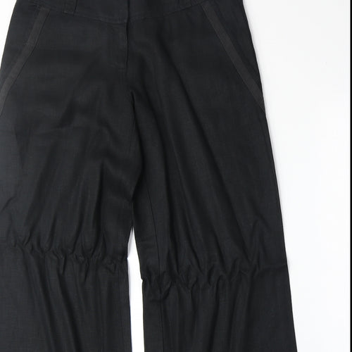 Full Circle Womens Black Linen Trousers Size 28 in Regular Zip