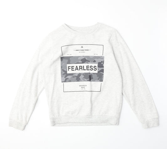Primark Boys Grey Cotton Pullover Sweatshirt Size 10-11 Years Pullover - Fearless