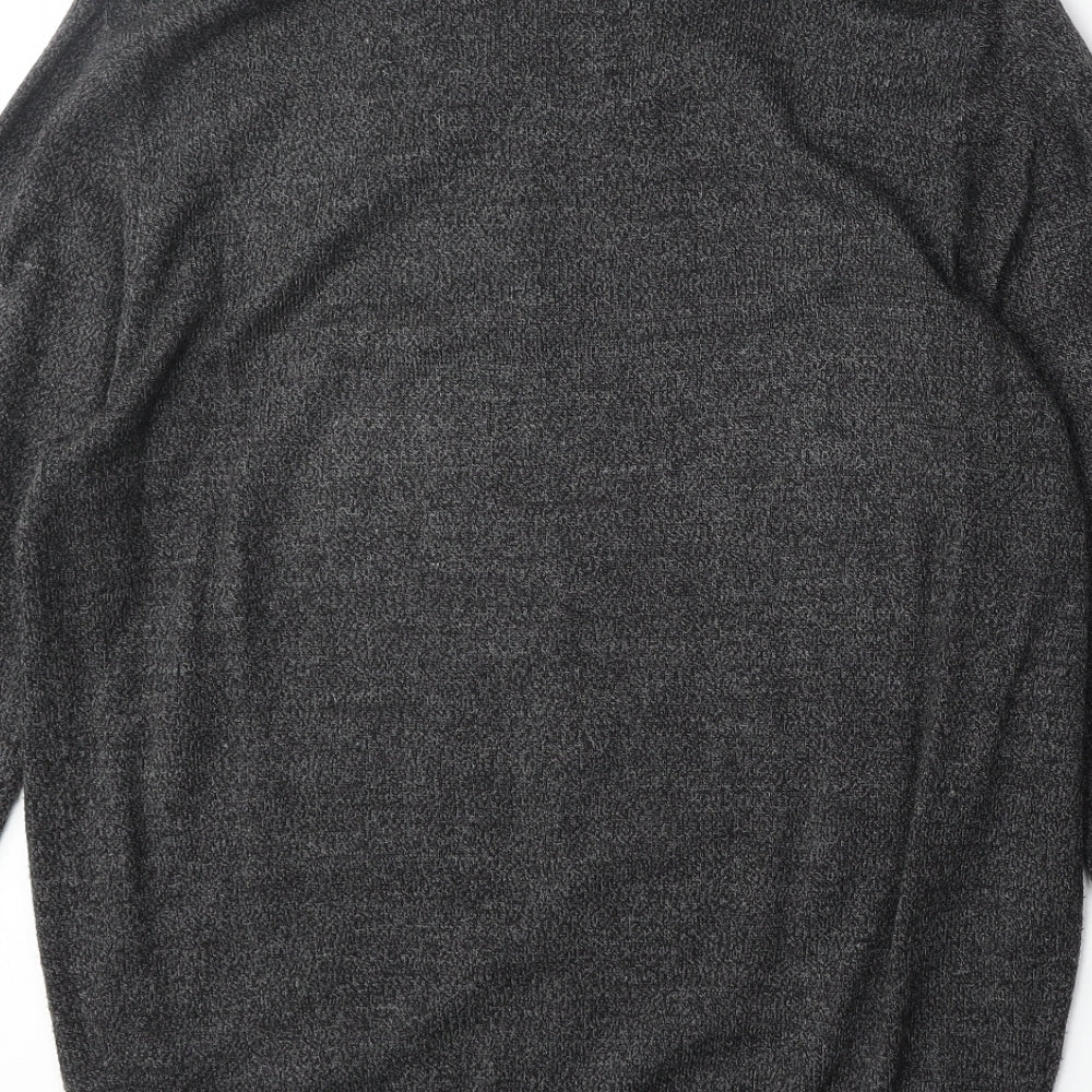 ASOS Mens Grey Round Neck Acrylic Pullover Jumper Size M Long Sleeve