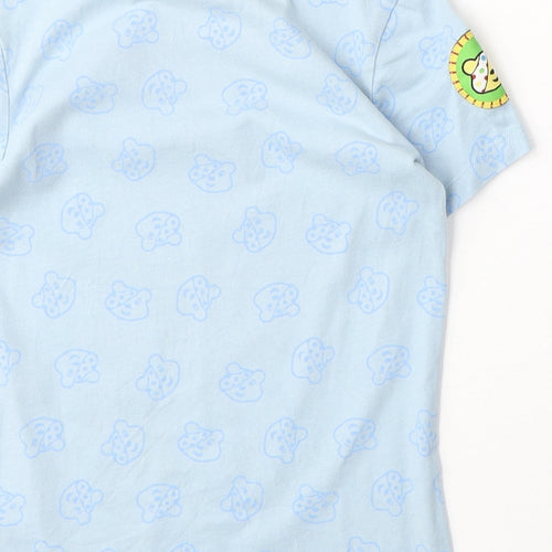 George Boys Blue 100% Cotton Basic T-Shirt Size 4-5 Years Round Neck Pullover - Earn Your Pudsey Badge