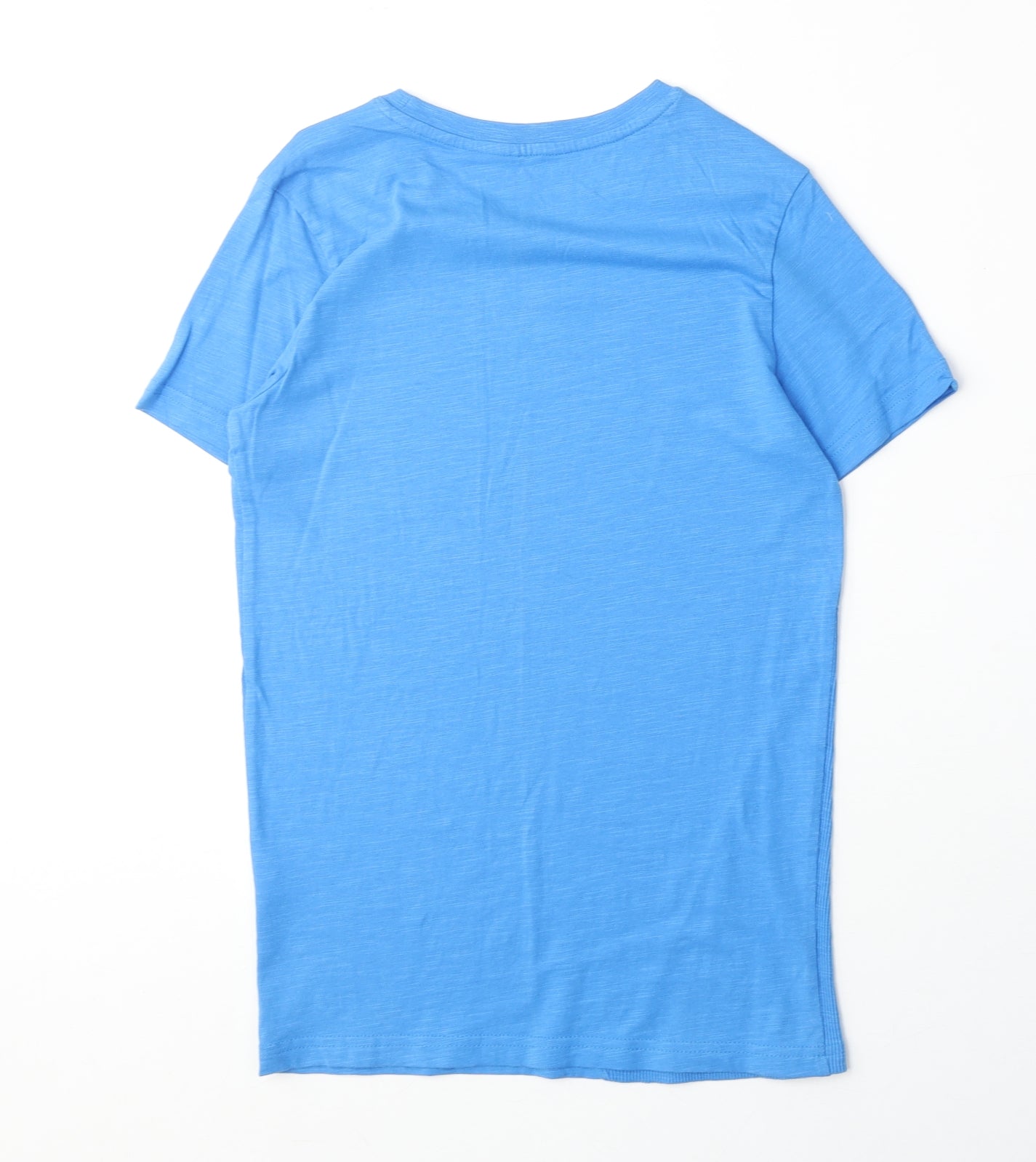 Nutmeg Boys Blue Cotton Basic T-Shirt Size 10-11 Years Round Neck Pullover