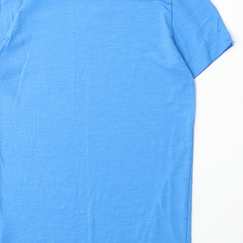 Nutmeg Boys Blue Cotton Basic T-Shirt Size 10-11 Years Round Neck Pullover