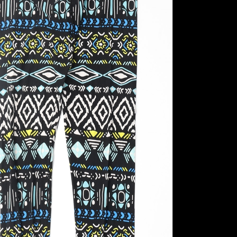 Lee Cooper Womens Black Geometric Polyester Chino Leggings Size L