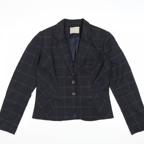 ORSAY Womens Blue Check Polyester Jacket Blazer Size 14