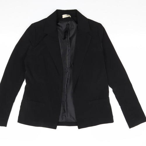 Love Label Womens Black Polyester Jacket Blazer Size 8