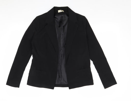 Love Label Womens Black Polyester Jacket Blazer Size 8