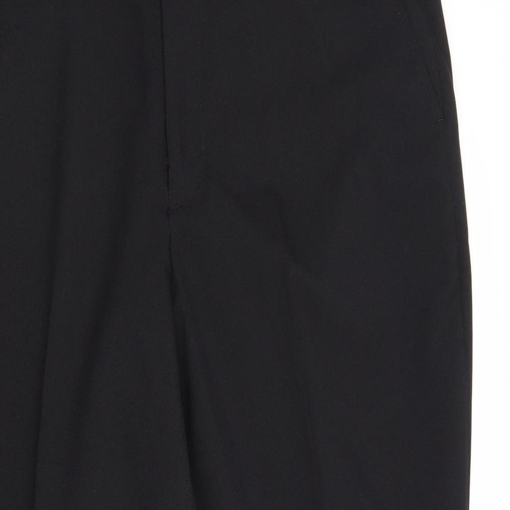 Premier Man Mens Black Polyester Trousers Size 34 in Regular Zip