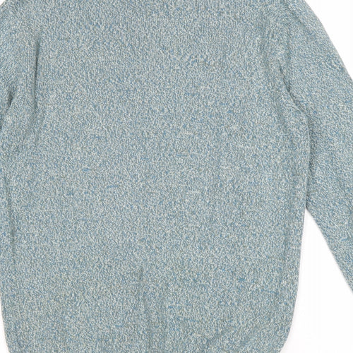 Matalan Mens Blue Round Neck Cotton Pullover Jumper Size S Long Sleeve