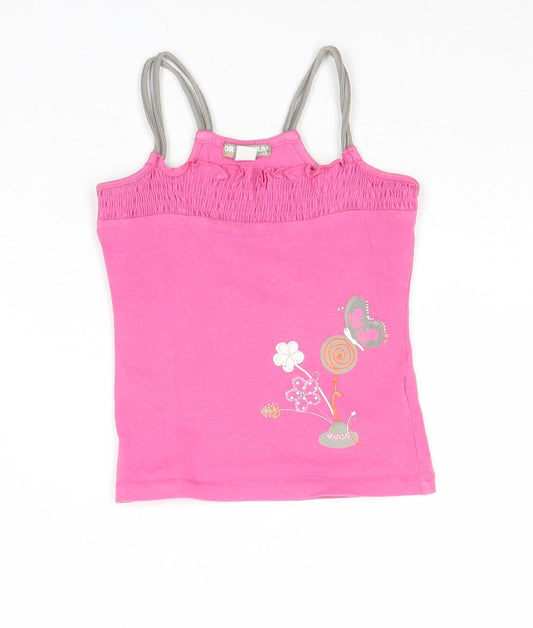 Orchestra Girls Pink 100% Cotton Basic Tank Size 4 Years Square Neck Pullover