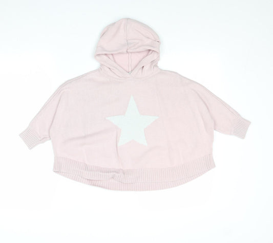 Gap Girls Pink Round Neck 100% Cotton Pullover Jumper Size 5 Years Pullover - Star Print