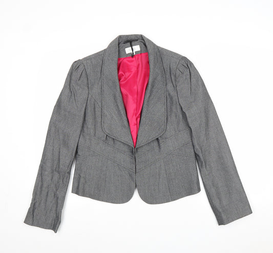 Marks and Spencer Womens Grey Polyester Jacket Blazer Size 14