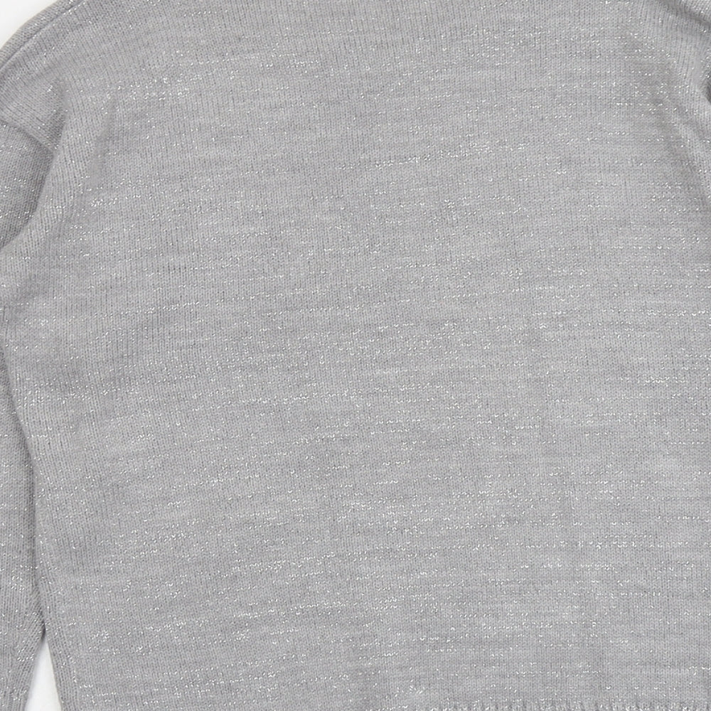 Golddigga Womens Grey Round Neck Acrylic Pullover Jumper Size 10 - Love What You Do