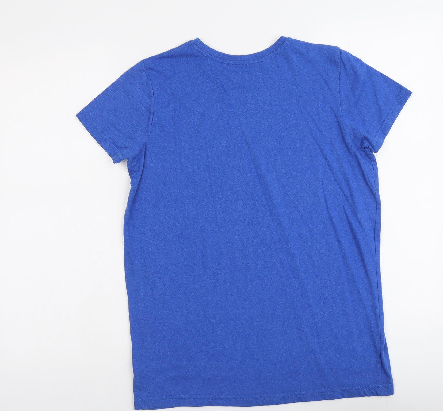 Primark Boys Blue Cotton Basic T-Shirt Size 13-14 Years Round Neck Pullover - California