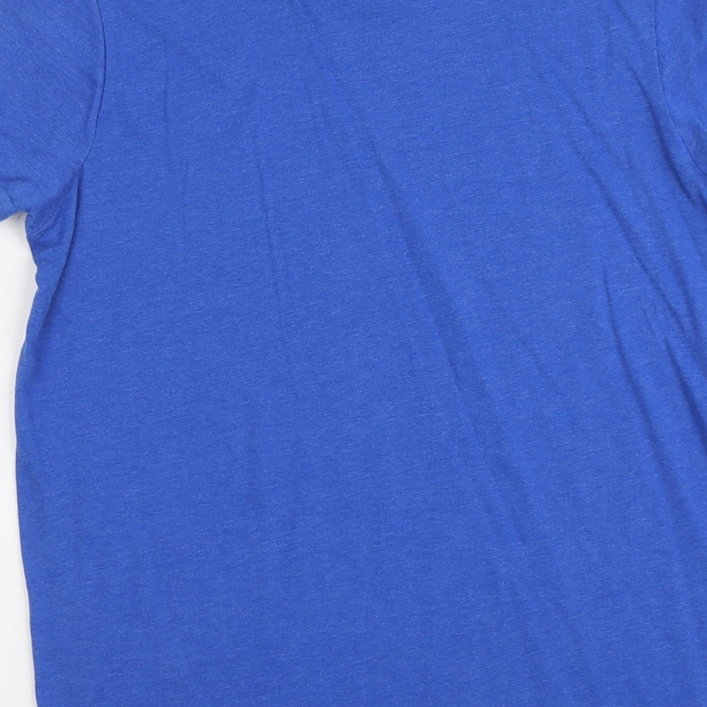 Primark Boys Blue Cotton Basic T-Shirt Size 13-14 Years Round Neck Pullover - California