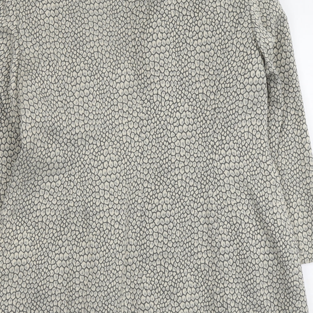 Outline Womens Beige Animal Print Viscose Jacket Blazer Size 14 - Longline
