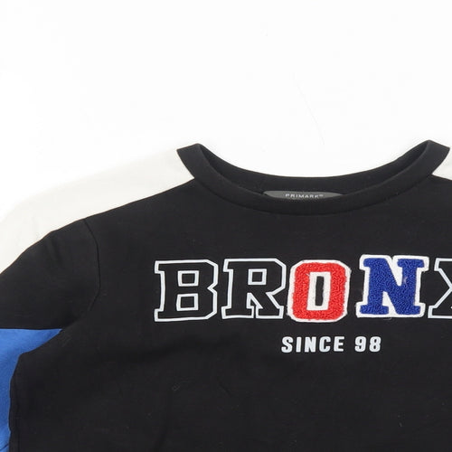 Primark Boys Black Cotton Pullover Sweatshirt Size 9-10 Years Pullover - Bronx
