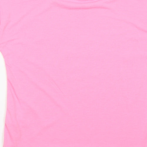 George Girls Pink Polyester Basic T-Shirt Size 6-7 Years Round Neck Pullover - It's Ok Slogan
