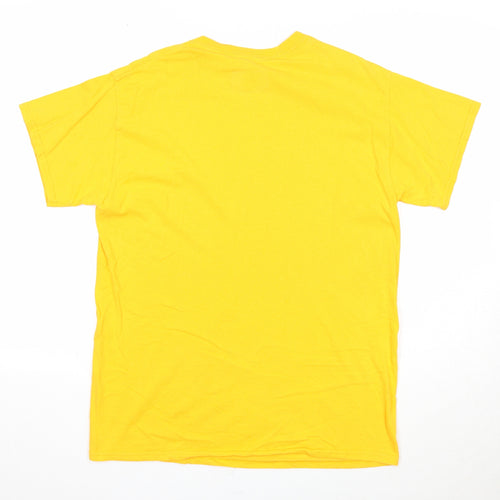 PRETTYLITTLETHING Mens Yellow Cotton T-Shirt Size S Round Neck