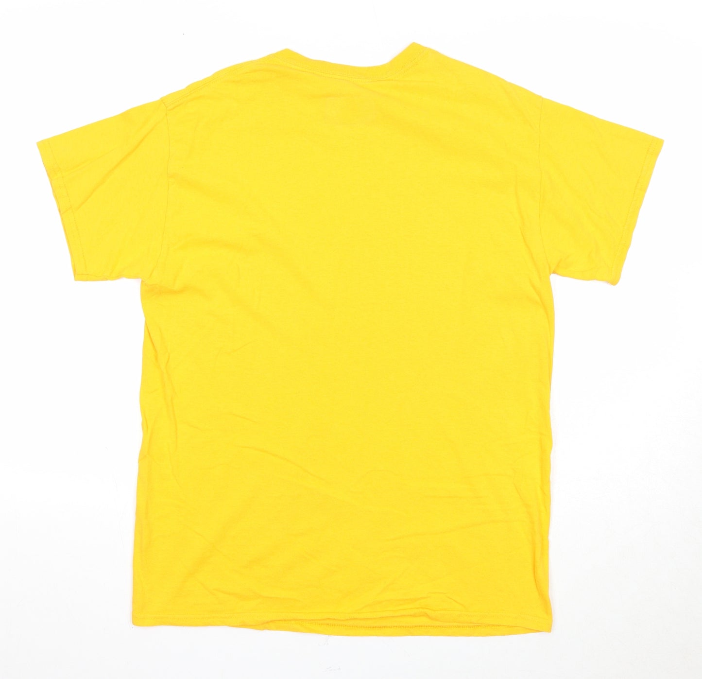 PRETTYLITTLETHING Mens Yellow Cotton T-Shirt Size S Round Neck