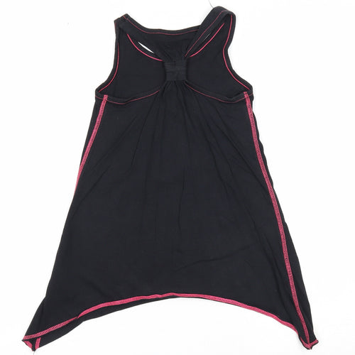 George Girls Black Cotton Basic Tank Size 7-8 Years Round Neck Pullover - Tropical Dream