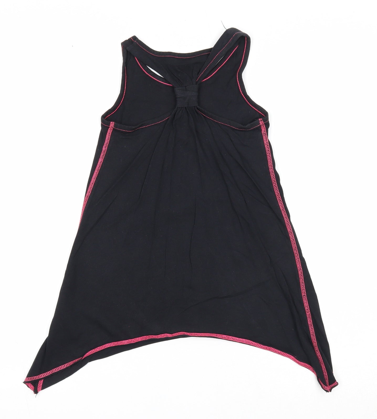 George Girls Black Cotton Basic Tank Size 7-8 Years Round Neck Pullover - Tropical Dream