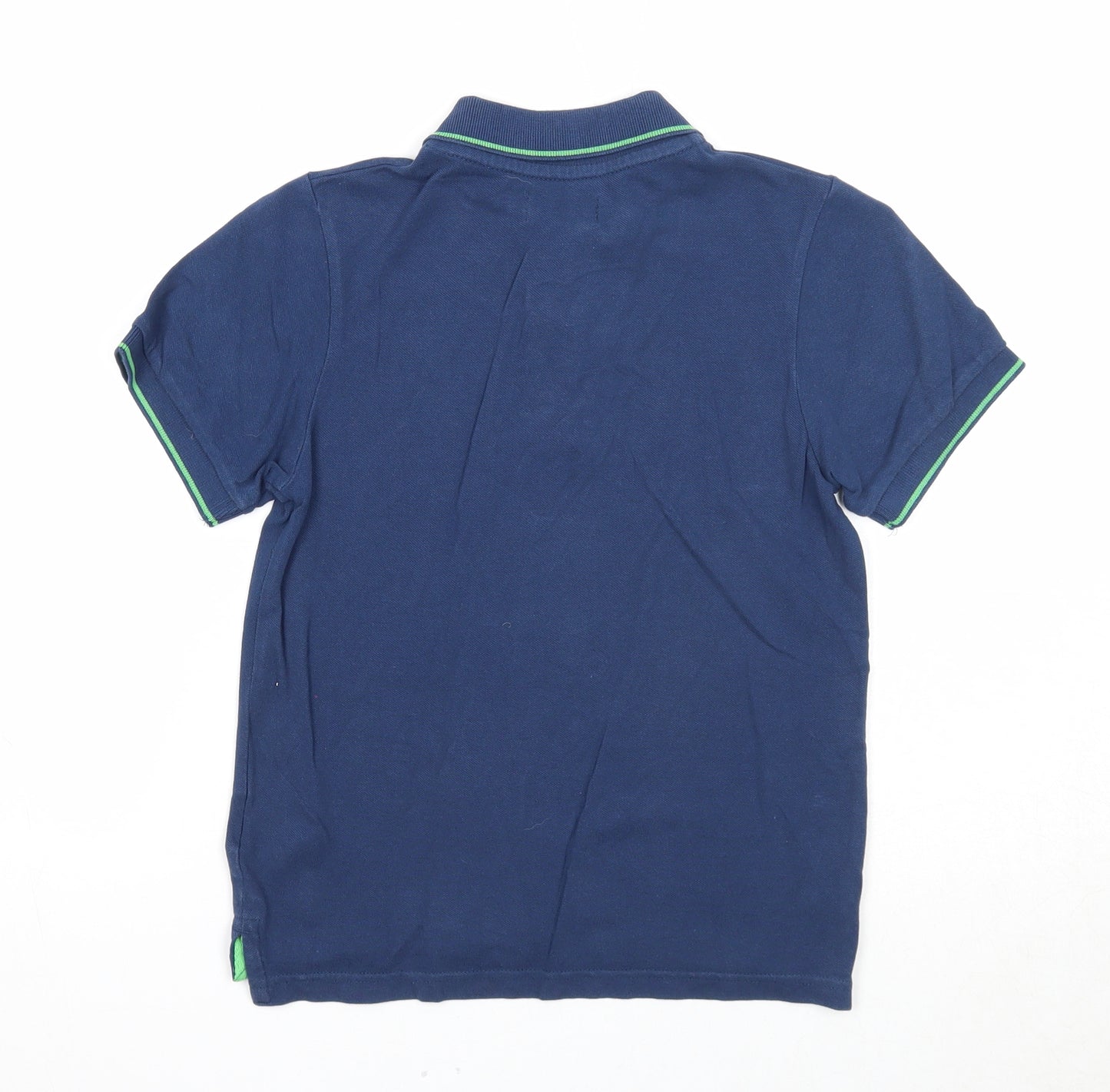Dissident Boys Blue Cotton Basic Polo Size 7-8 Years Collared Button