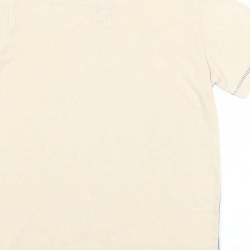 NEXT Boys Beige Cotton Basic T-Shirt Size 3 Years Round Neck Pullover - Chimp