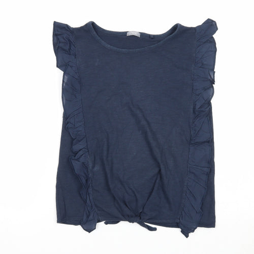 NEXT Girls Blue Cotton Basic T-Shirt Size 10 Years Round Neck Pullover