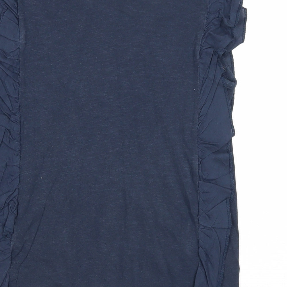 NEXT Girls Blue Cotton Basic T-Shirt Size 10 Years Round Neck Pullover
