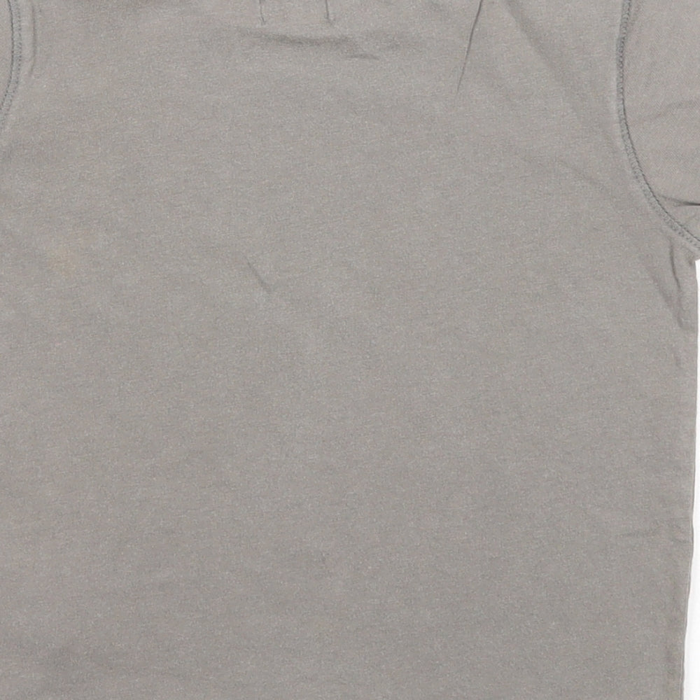 F&F Boys Grey Cotton Basic T-Shirt Size 2-3 Years Round Neck Pullover