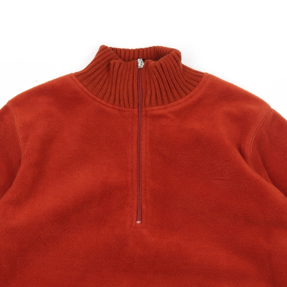 M&Co Womens Orange Polyester Pullover Sweatshirt Size XL Zip