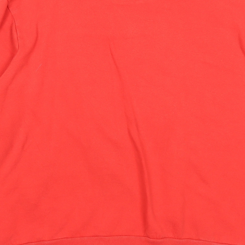 Preworn Mens Red Geometric Cotton Pullover Sweatshirt Size M - Merry Christmas