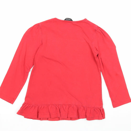 George Girls Red Cotton Basic T-Shirt Size 3-4 Years Round Neck Pullover - My Grandma Loves Me!