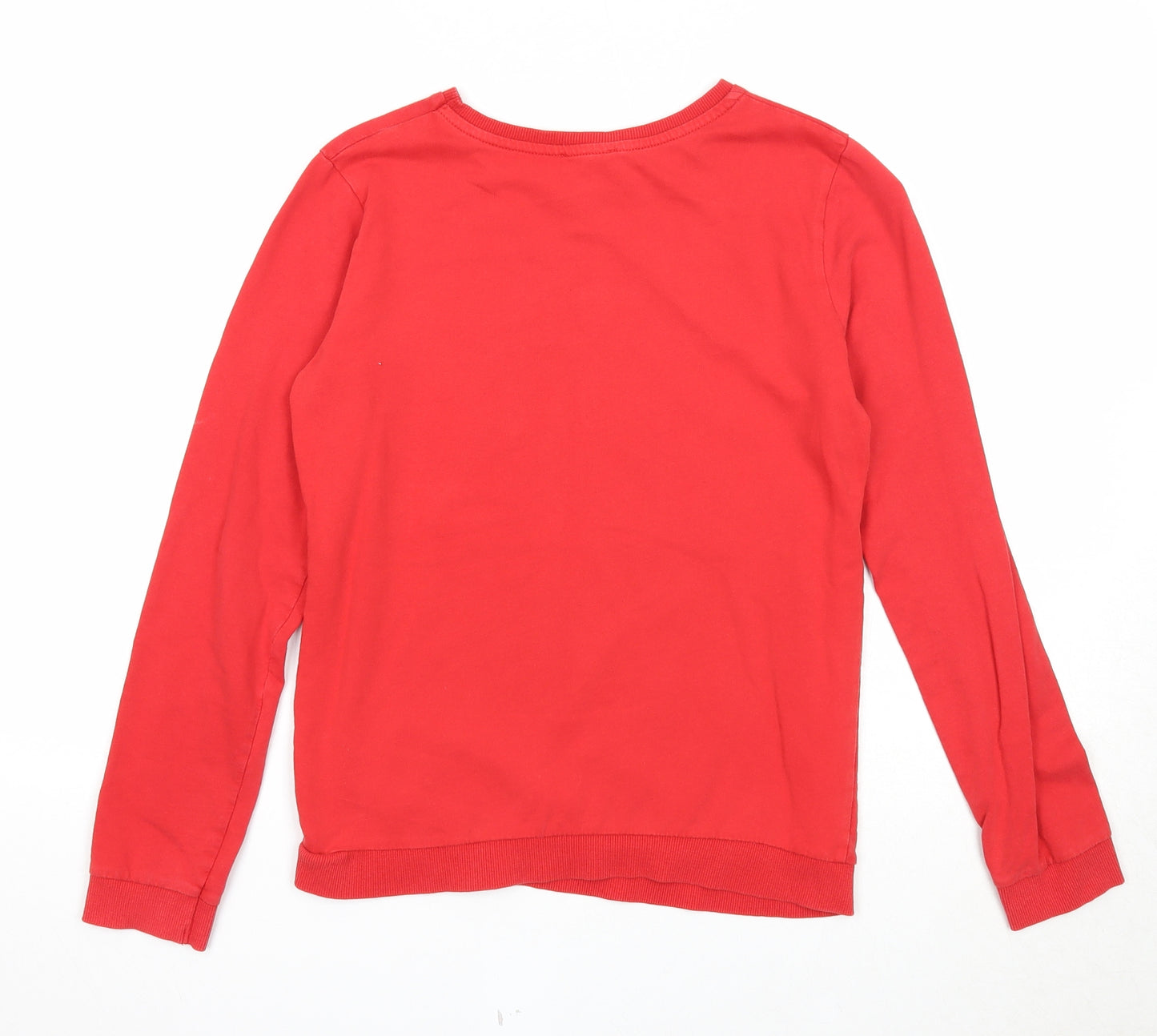 Primark Girls Red Cotton Pullover Sweatshirt Size 13-14 Years Pullover - Team Rudolph Christmas