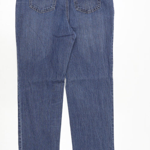Gloria Vanderbilt Womens Blue Cotton Straight Jeans Size 10 Regular Zip