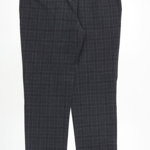 Burton Mens Blue Plaid Polyester Chino Trousers Size 32 in Regular Zip