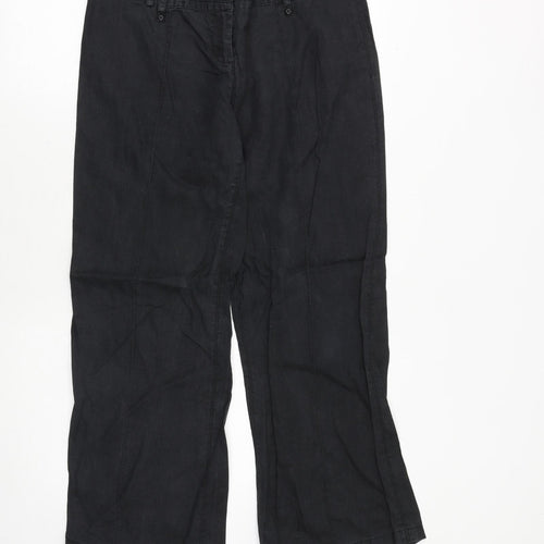 Promod Womens Black Polyester Trousers Size 34 in Regular Zip