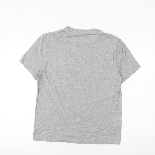 Penguin Mens Grey Cotton T-Shirt Size S Roll Neck