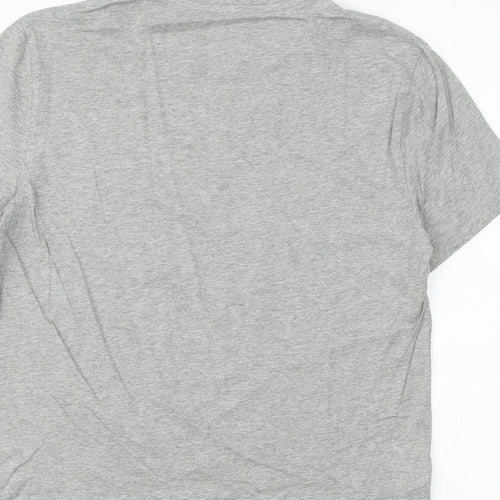 Penguin Mens Grey Cotton T-Shirt Size S Roll Neck