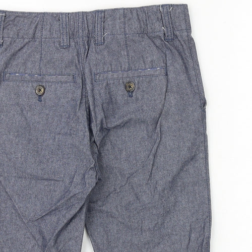 Johnnie B Boys Blue 100% Cotton Chino Shorts Size 6-7 Years Regular Zip