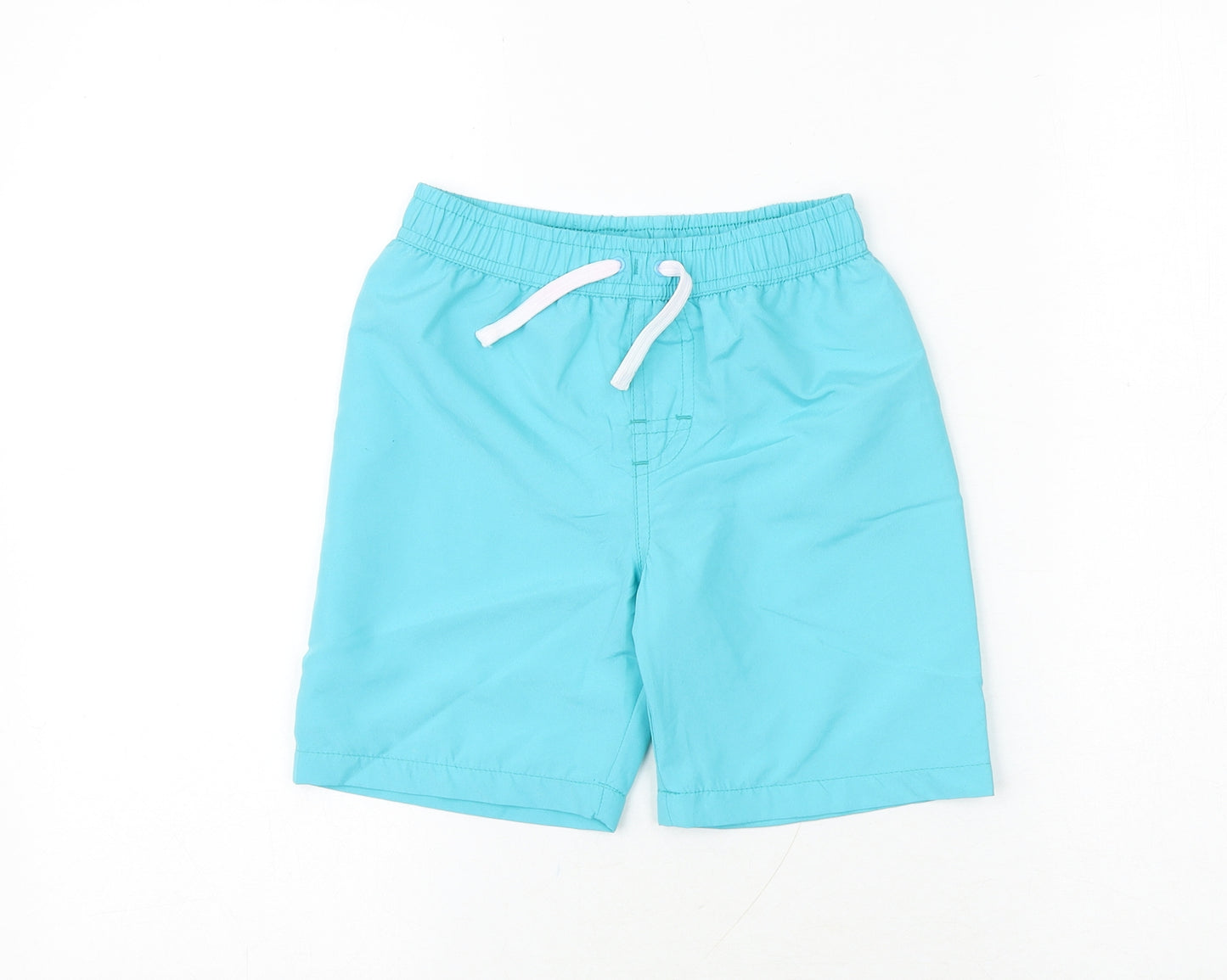 URBAN RASCALS Boys Blue Polyester Sweat Shorts Size 7-8 Years Regular Drawstring - Swim Shorts