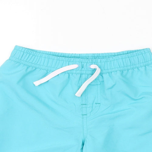 URBAN RASCALS Boys Blue Polyester Sweat Shorts Size 7-8 Years Regular Drawstring - Swim Shorts