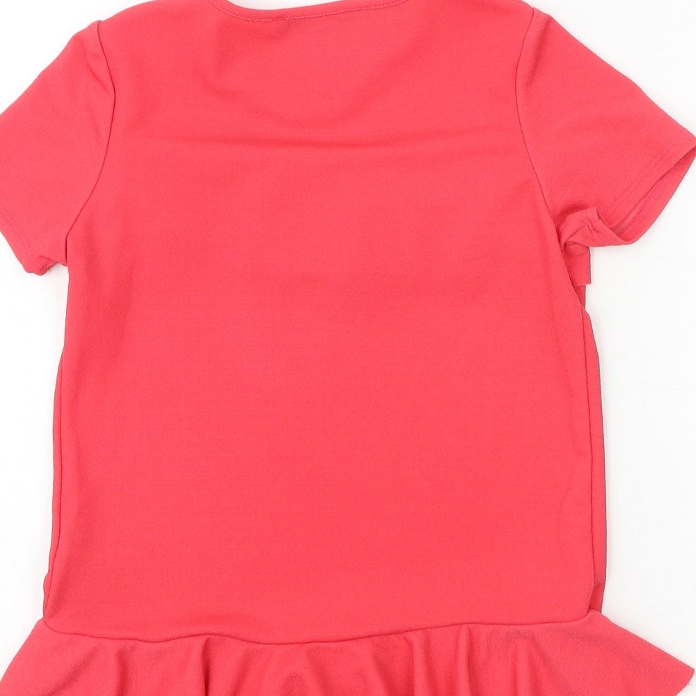 Very Girls Pink Polyester Jersey T-Shirt Size 10 Years Round Neck Pullover