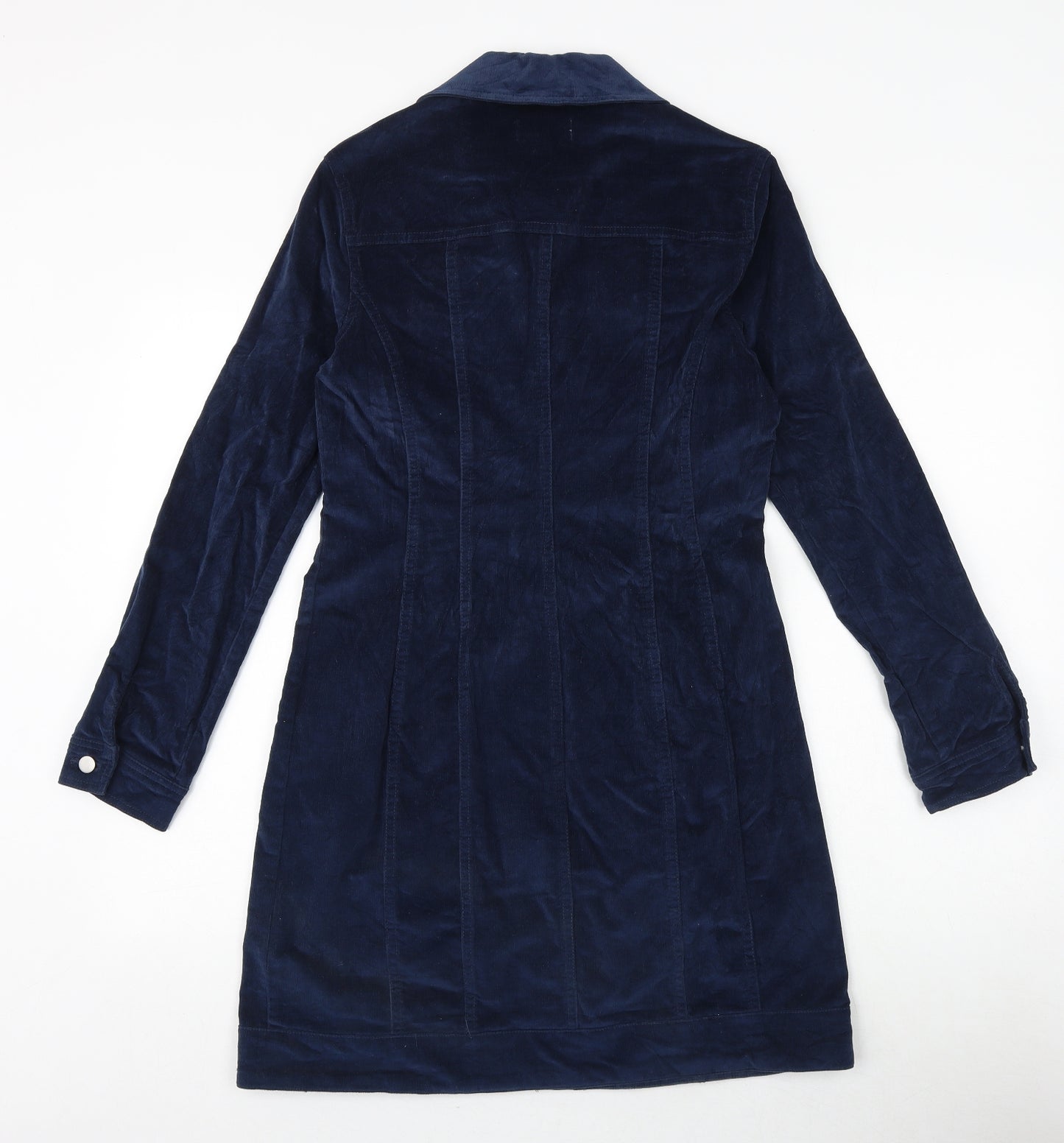 Warehouse Womens Blue Chlorofibre Jacket Dress Size 12 Collared Zip