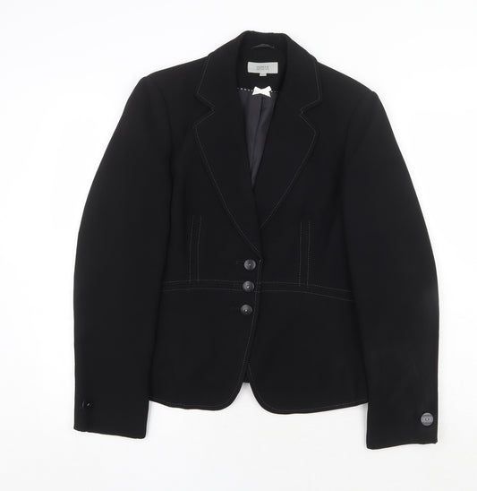 Marks and Spencer Womens Black Polyester Jacket Suit Jacket Size 12 - Contrast Stitching