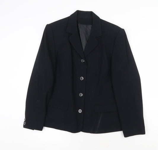 Richards Womens Black Polyester Jacket Suit Jacket Size 12