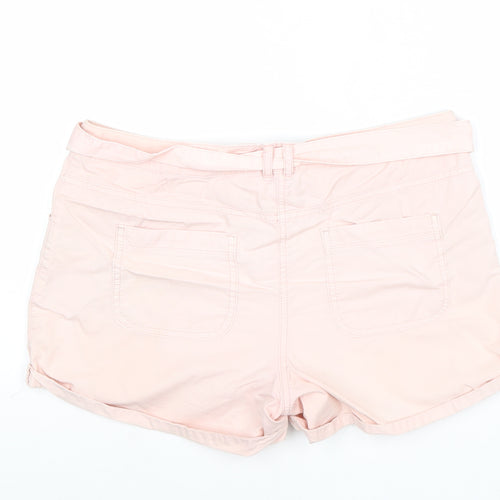 Dorothy Perkins Womens Pink 100% Cotton Mom Shorts Size 12 Regular Zip